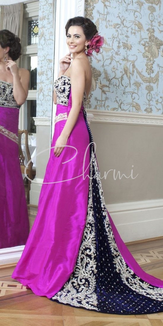 Pink & Purple Fusion Bridal Wedding Gown