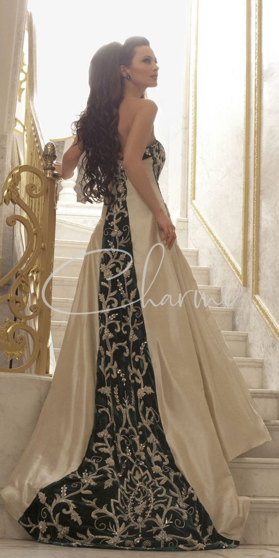 Ivory & Teal Indian Wedding Gowns